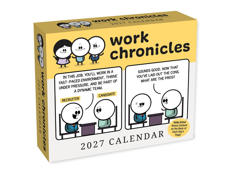 Chroniques de travail Calendrier quotidien 2027