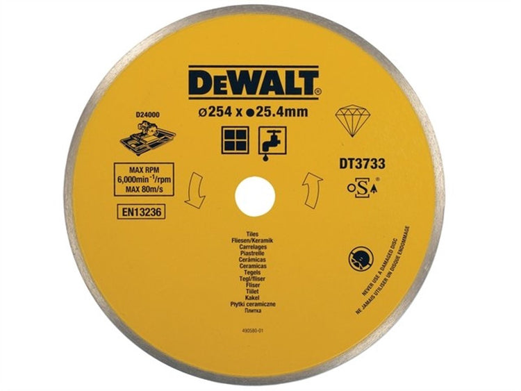 Dewalt dt3733-xj - lame de scie diamantée - 250 mm - coupe humide - pour carrelage