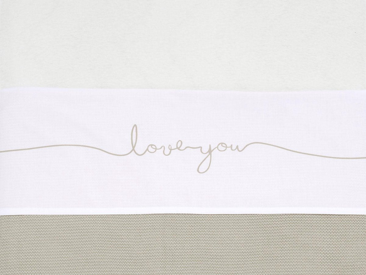 Jollein drap de lit bébé 75x100cm love you - nougat