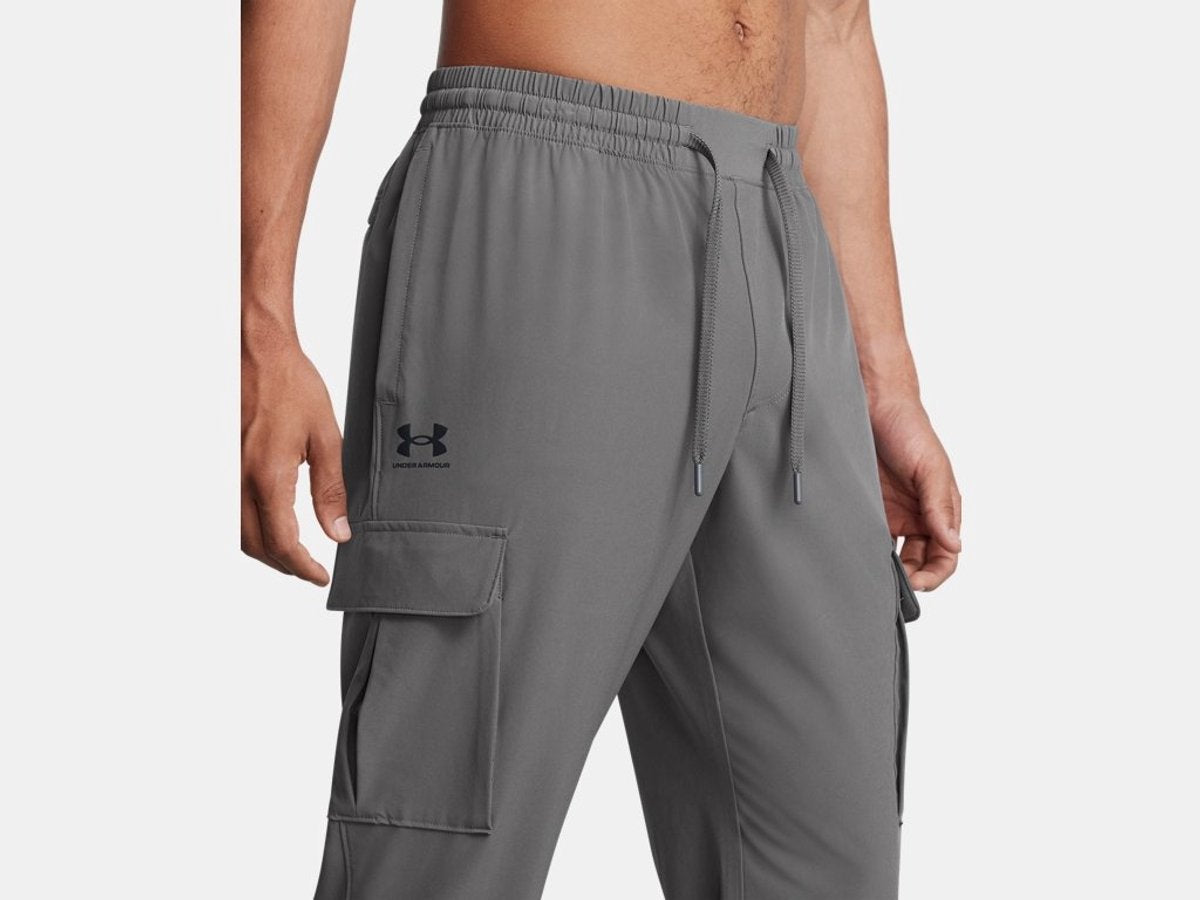 Pantalon cargo tissé Under Armour UA Vibe-Gris Pantalon de sport pour hommes - Castle Rock - Noir