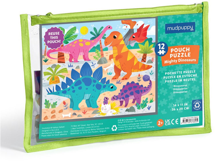Puzzle Mudpuppy - dinosaures - 36x28cm - 12 pièces - 2 ans