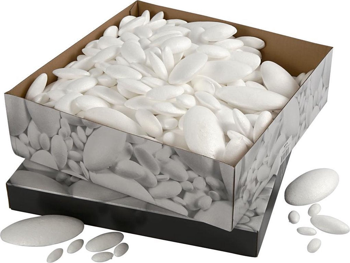 Creotime OVNIS en polystyrène, taille 3-12 cm, ovales, 420 assortis