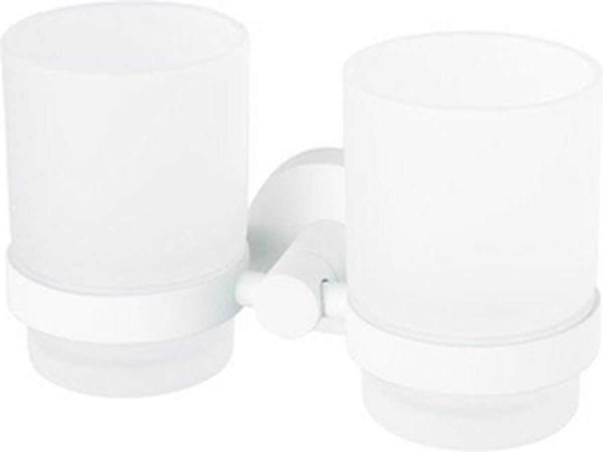 Haceka cosmos porte-verre double blanc mat