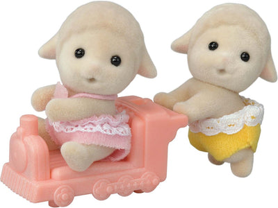 Sylvanian family 5621 figurines en peluche veloutées de moutons jumeaux