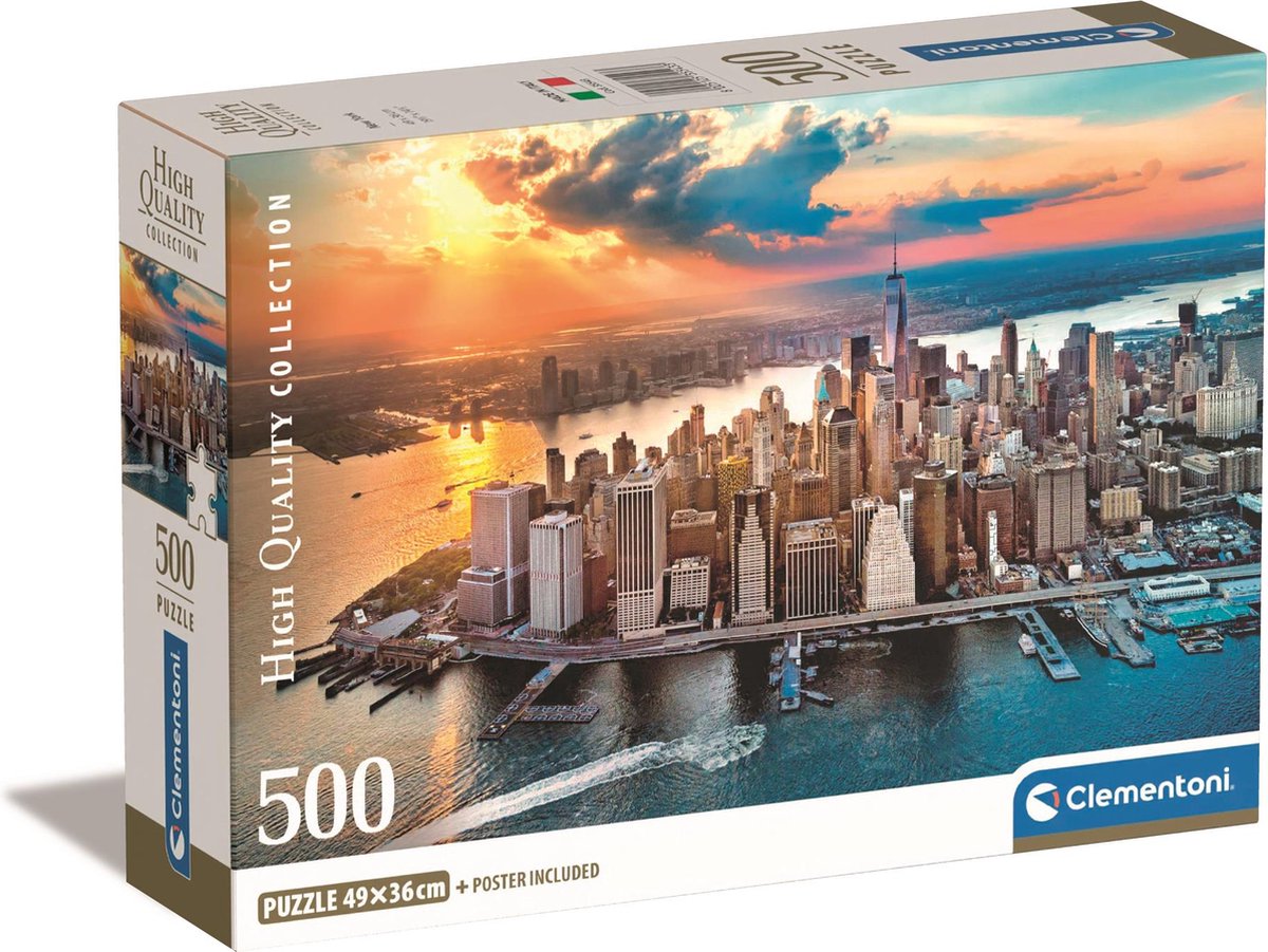 Clementoni - puzzle - 500 pièces - new york - puzzle pour adultes - collection de haute qualité