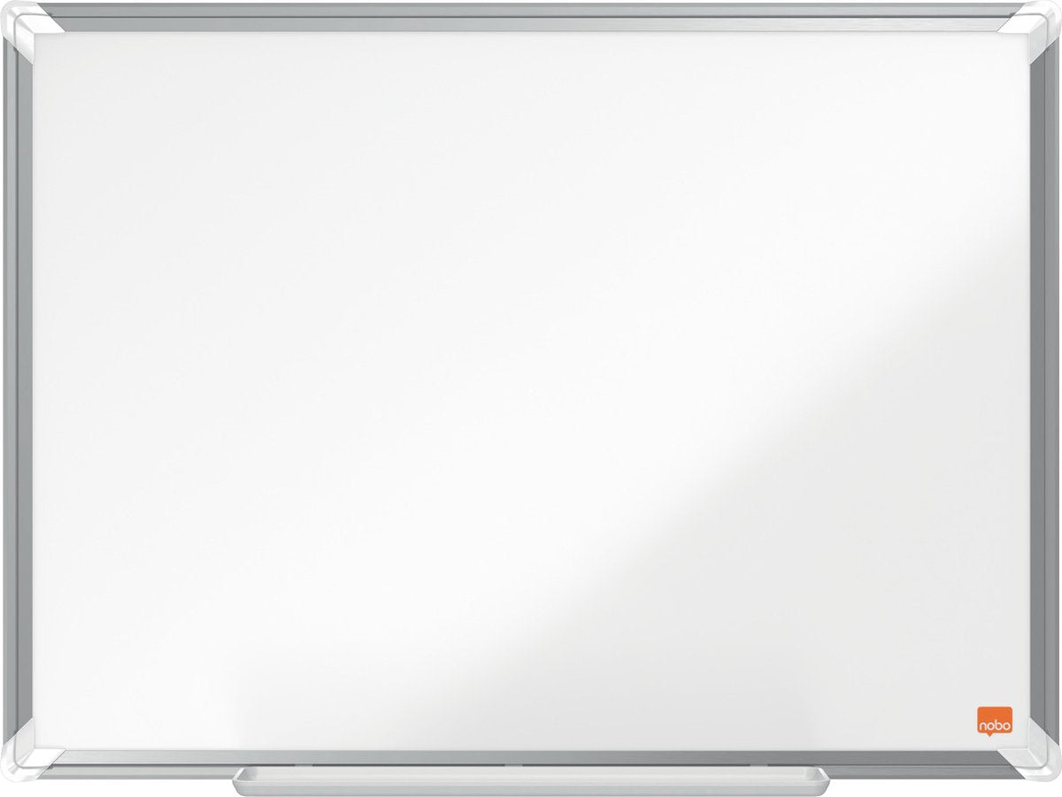 Tableau blanc magnétique émaillé Nobo premium plus - avec plumier - avec marqueur pour tableau blanc - 600x450mm