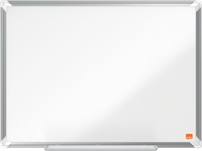Tableau blanc magnétique émaillé Nobo premium plus - avec plumier - avec marqueur pour tableau blanc - 600x450mm
