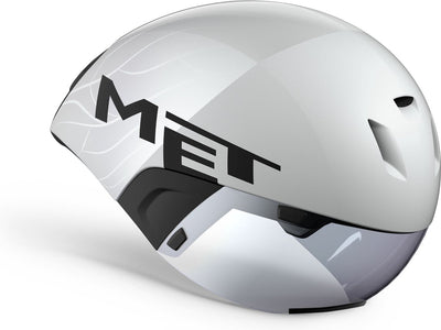 Avec casque de vélo codatronca - contre-la-montre - taille s - blanc argent mat brillant