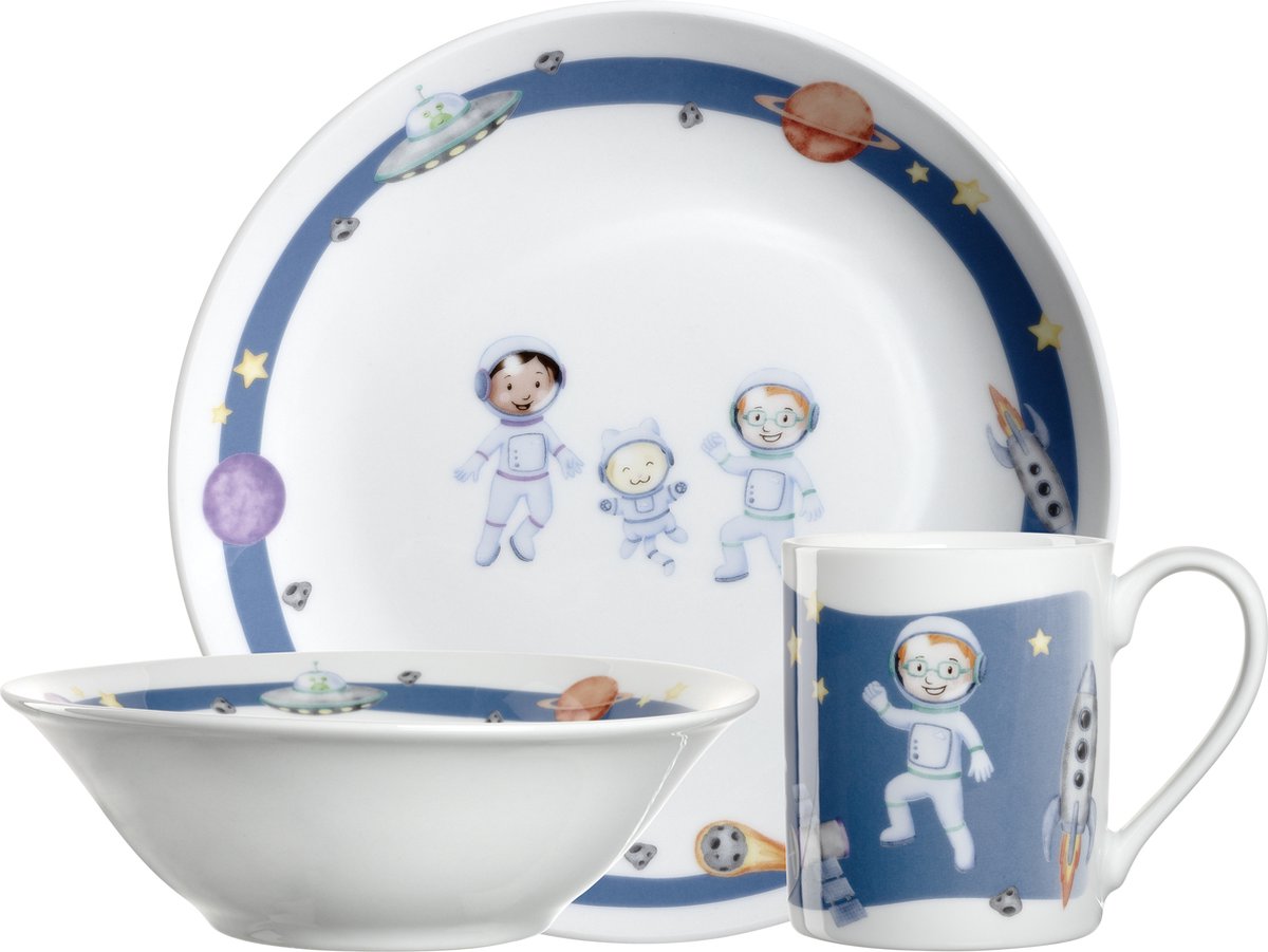 Leonardo avventura ensemble de vaisselle pour enfants espace - 3 pièces