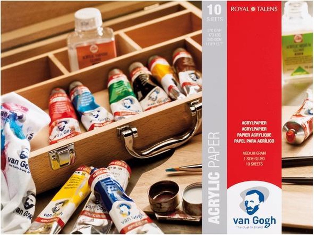 Papier peinture acrylique Van Gogh - blanc - mélange fsc