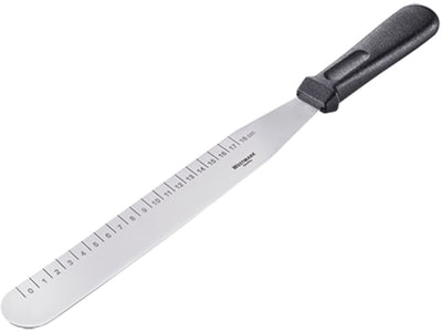 Couteau à vitrage Westmark, couteau à palette avec indication de taille en cm, longueur : 38,7 cm, plastique acier inoxydable, argent noir, 30062270