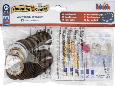 Klein Toys Euro Play Money - 25 pièces de 1 centime à 2 euros et 35 billets de 5 à 500 euros - multicolore
