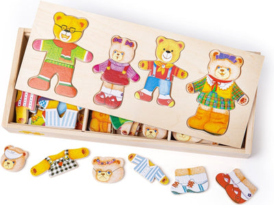 Bigjigs puzzle en bois famille d'ours - 72 pièces.