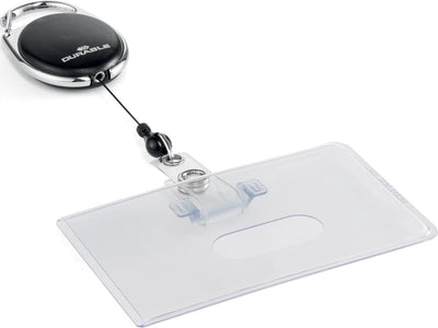 Porte-cartes flexible et durable avec mécanisme d'enroulement, noir
