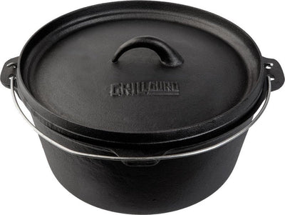 Grill guru grande cocotte en fonte 31cm - poêle en fonte avec couvercle 31cm