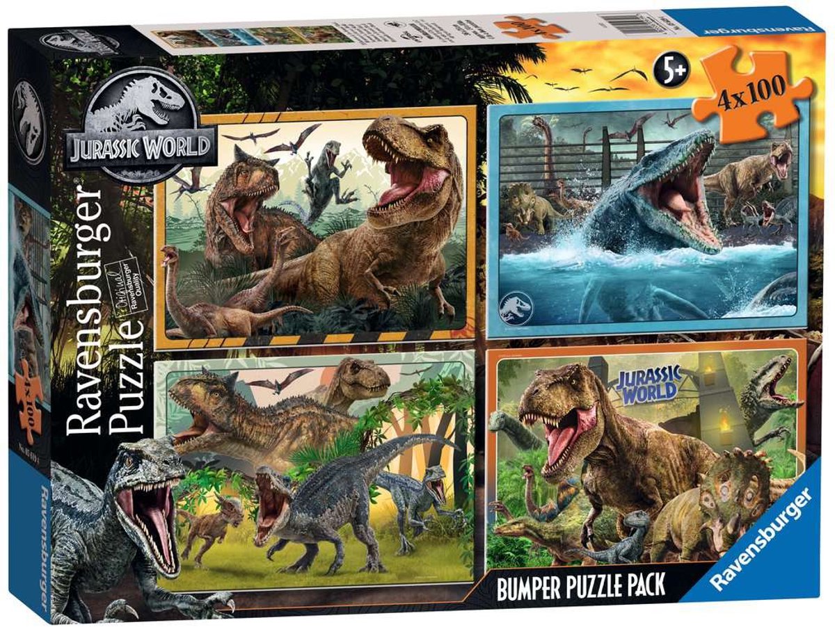 Ravensburger Jurassic World puzzle 4x100 pièces multicolore
