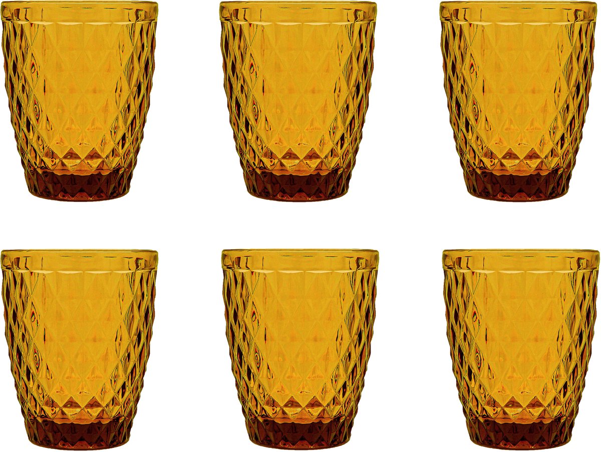 Médard de noblat - diamant - verre 22 cl - jaune - 6 pièces