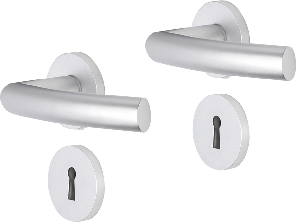 Poignée de porte Impresso - burton - pour l'intérieur - ronde avec rosace à clé ronde - aluminium - 2 pièces