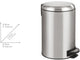 Wenko poubelle à pédale Leman 12 litres en acier inoxydable mat - couvercle à fermeture facile - poubelle - poubelle - poubelle - poubelle - poubelle