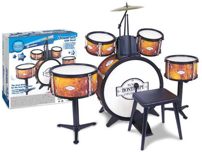 Bontempi spa bontempi - batterie - instrument de musique jouet - 6 pièces avec tabouret et son réaliste.