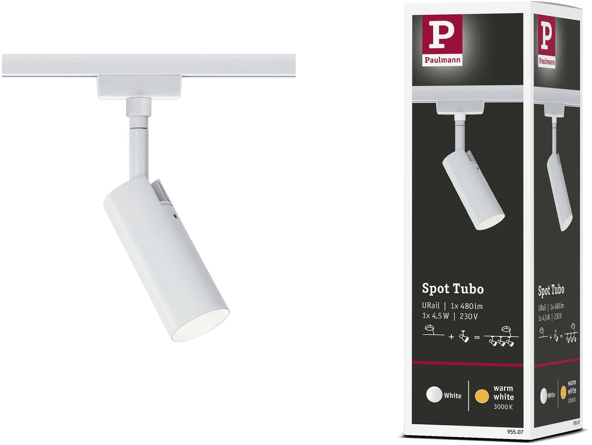 Paulmann urail rail spot tubo spot séparé 250lm 4,5w 3000k 230v blanc
