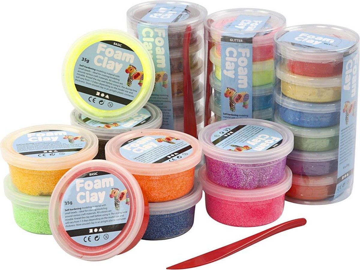 Foam Clay ®, paillettes, diverses couleurs, 28 boîtes 1 boîte