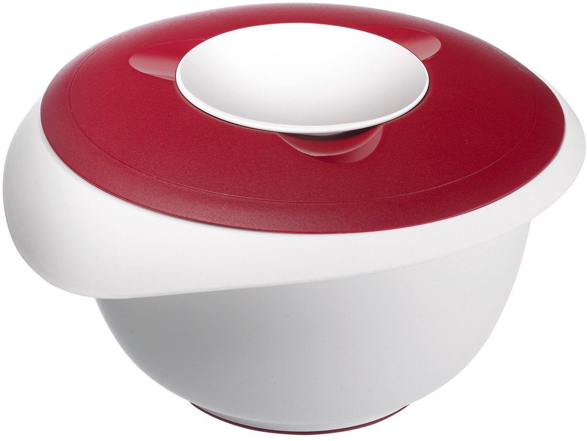 Bol mélangeur Westmark avec couvercle en deux parties, 2,5 l, avec bec verseur, plastique, blanc rouge, 3153227r
