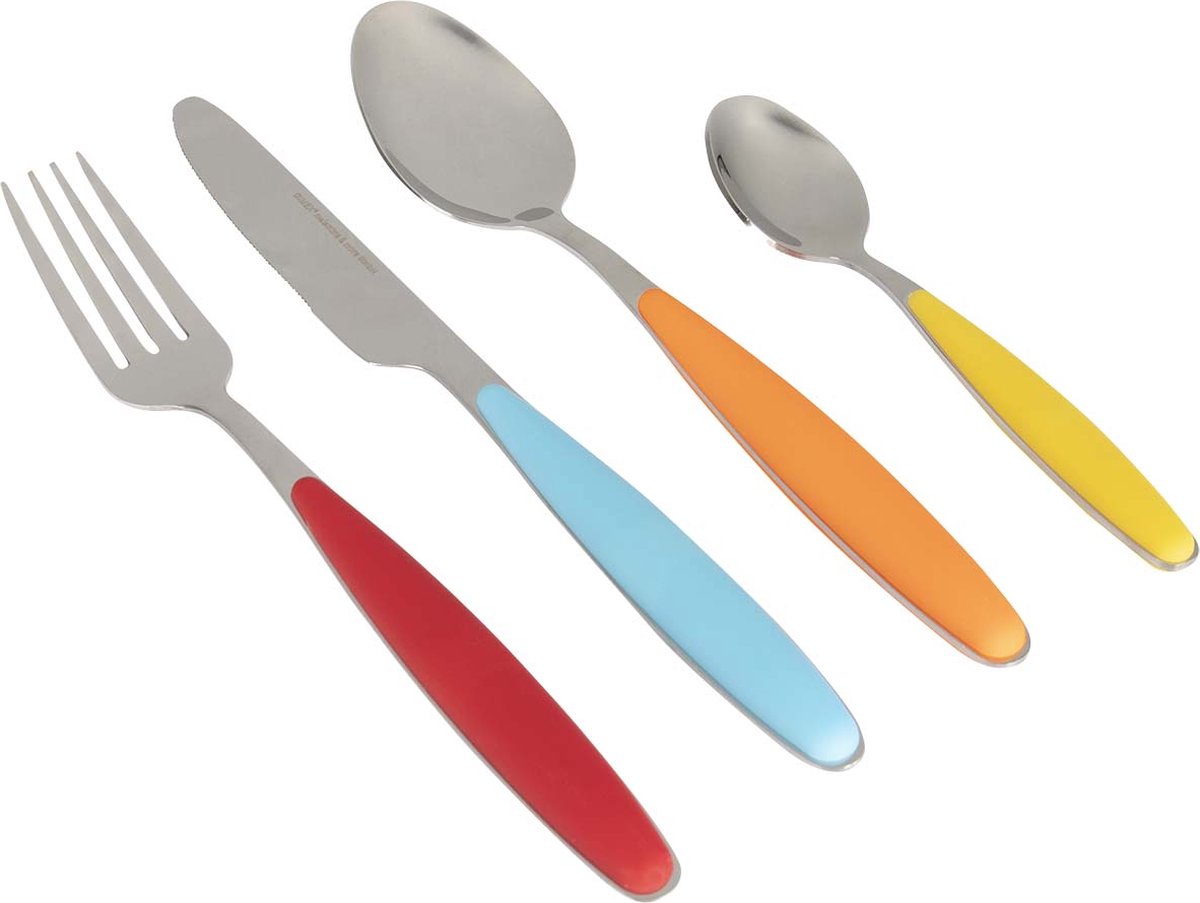 Couverts Gimex color line - arc-en-ciel - 16 pièces