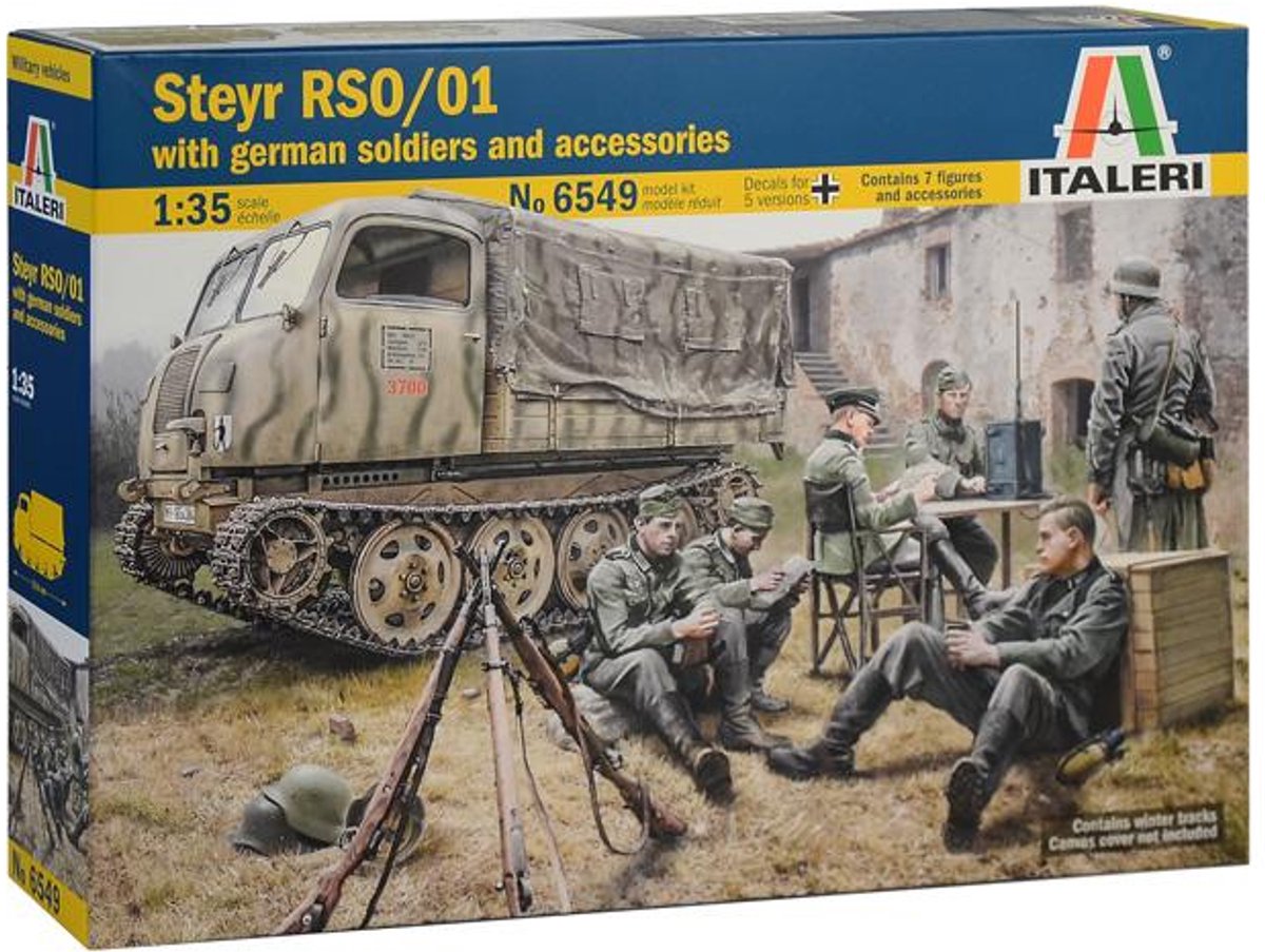 Italeri maquette véhicule militaire - 6549 steyr rso 01 avec soldats allemands en plastique - 1:35 - modélisme