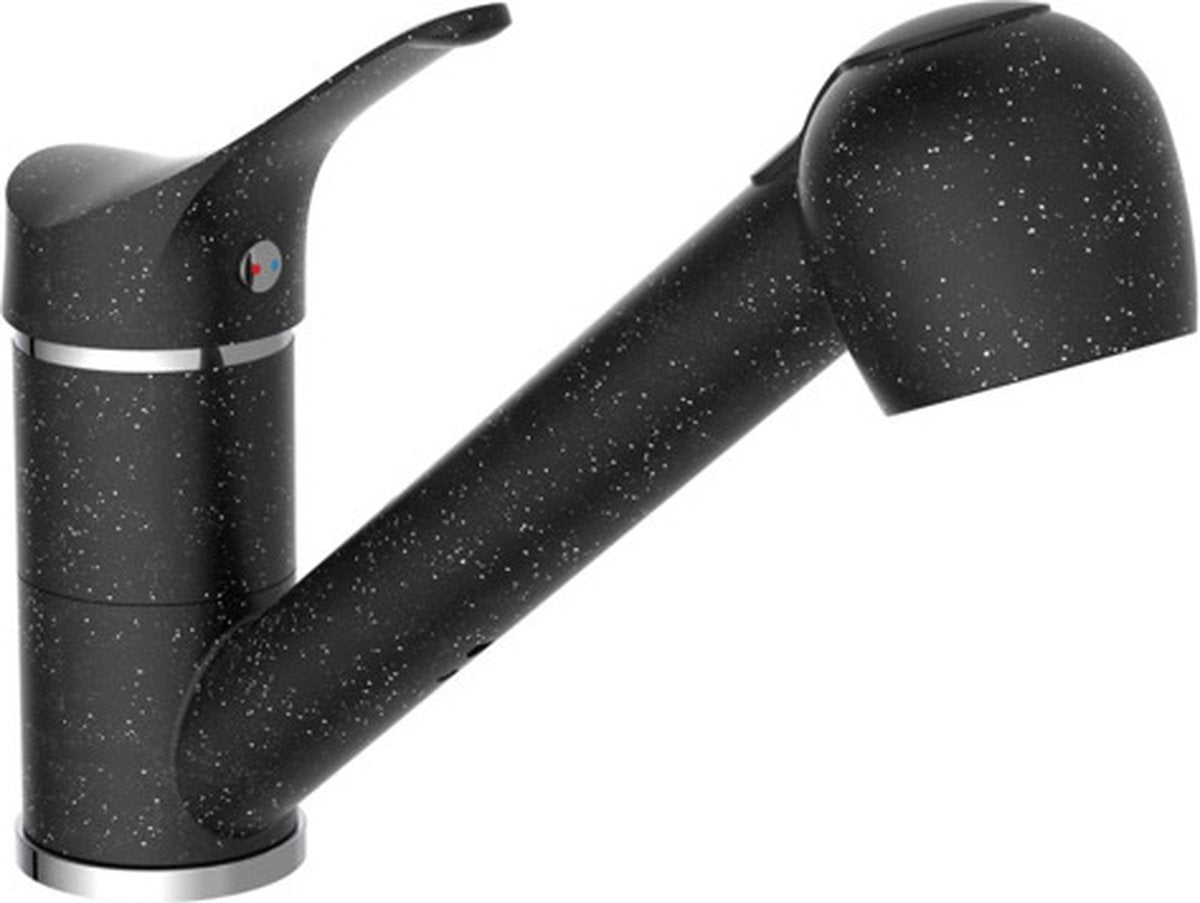 Eisl Eisl Kitchen Mixer Granit avec une couleur de chrome noir extensible