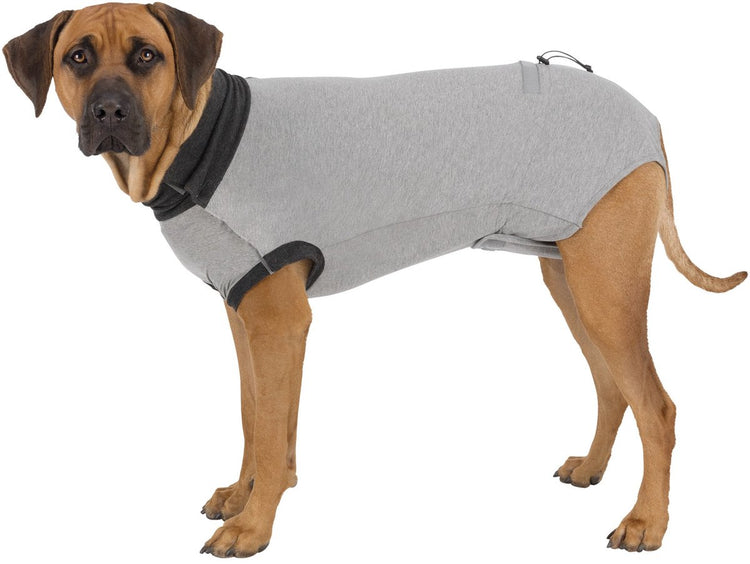 Chemise Trixie après chirurgie - gris xs 25 cm - coton élasthanne, combinaison de protection chien