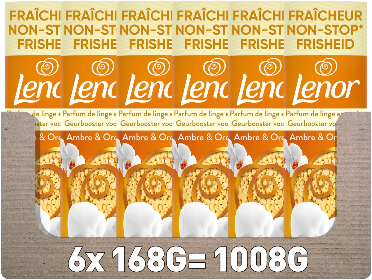 Lenor booster de parfum orchidée ambrée - 6 x 168 grammes - parfum lavant