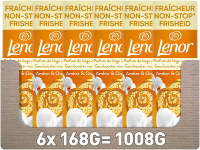Lenor booster de parfum orchidée ambrée - 6 x 168 grammes - parfum lavant