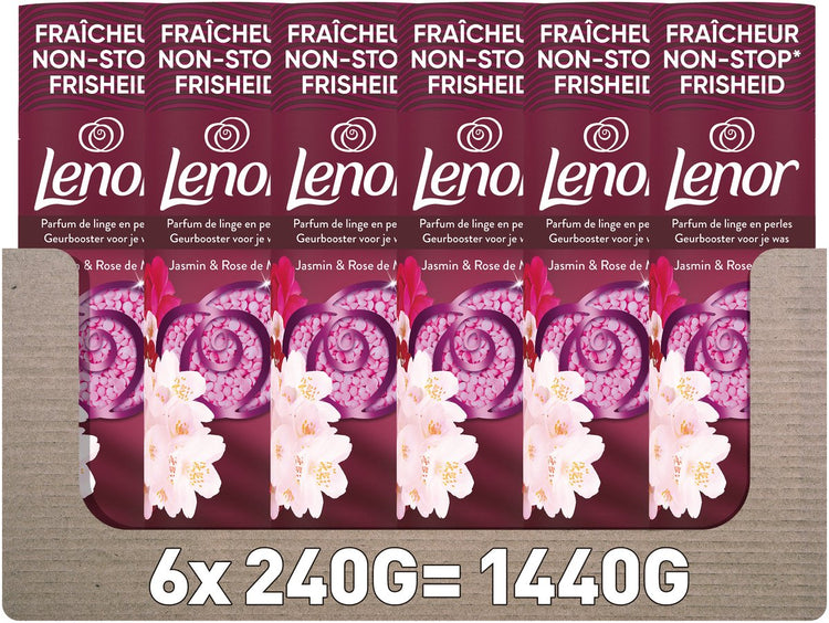 Lenor booster de parfum jasmin rose de mai - 6 x 240 grammes - parfum lavant