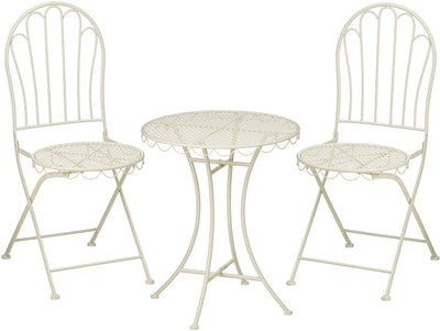 Mica decorations ensemble bistro marseille - lot de 3 - fer - blanc cassé