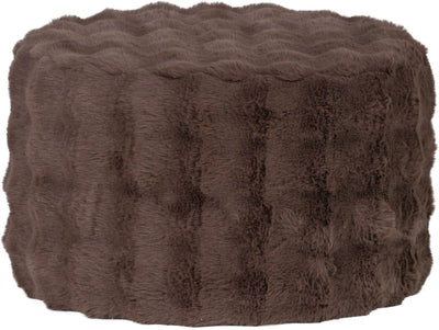 Pouf bas Woood olive - tissu moelleux - marron - 36x60x60