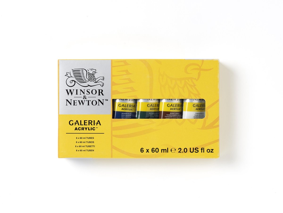 Winsor Newton Galeria Ensemble de couleurs acryliques 6 x 60 ml