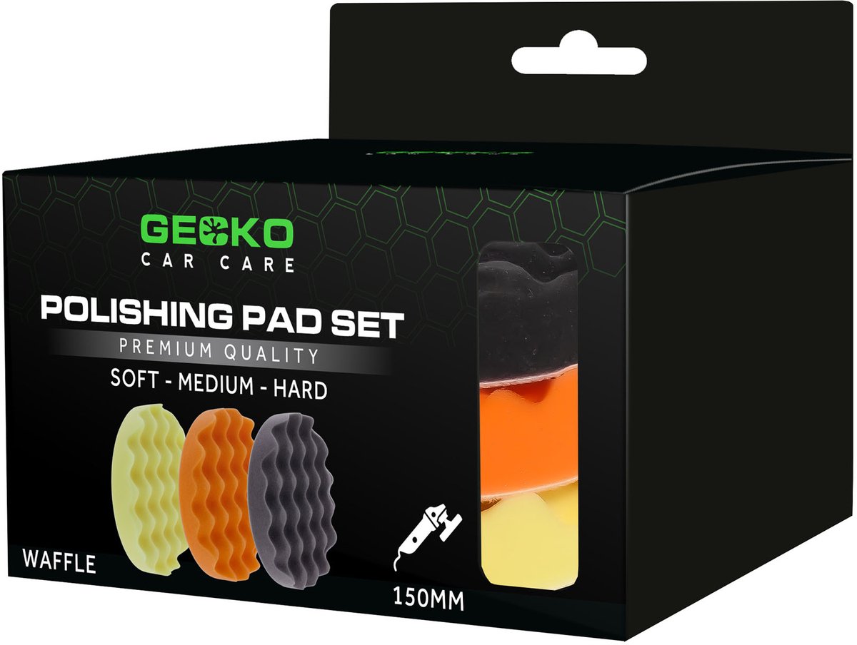 Tampons de polissage gecko sans marque, sans marque, tampons de polissage gaufré 150mm, ensemble de 3 pièces