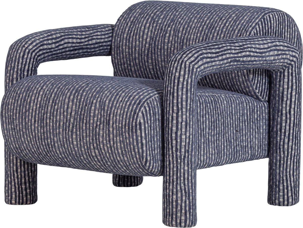 Fauteuil Woood Lenny - design - gris bleu - 65x76x82