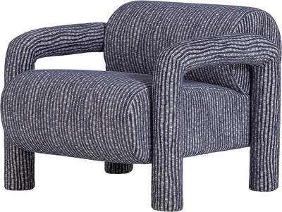Fauteuil Woood Lenny - design - gris bleu - 65x76x82