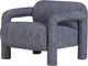 Fauteuil Woood Lenny - design - gris bleu - 65x76x82