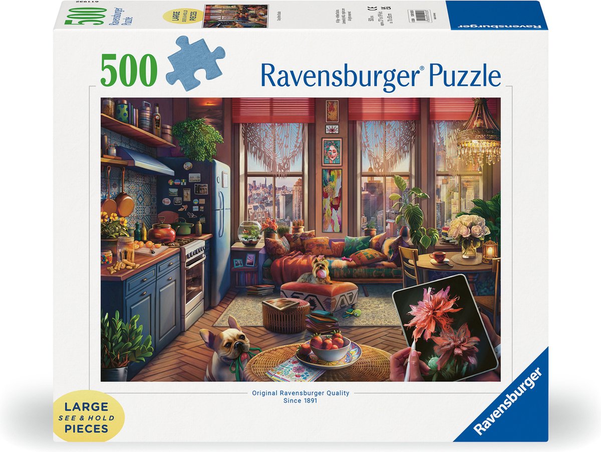 Ravensburger Jigsaw Puzzle Cozy Boho Studio, 500e.