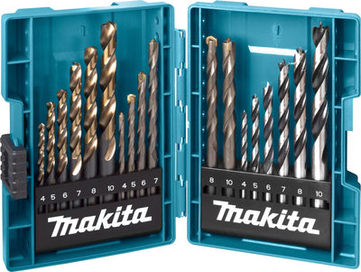 Makita b-49432 assortiment de forets universels 18 pièces métal, pierre, béton, bois, maçonnerie 4,0 mm, 5,0 mm, 6,0 mm, 7,0 m