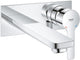 Grohe Lineare nouveau robinet pour lavabo deux trous en l - bec long - montage mural - chrome