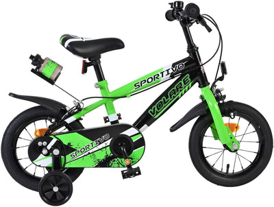 Vélo pour enfants Volare sportivo - garçons - 12 pouces - vert noir - deux freins à main