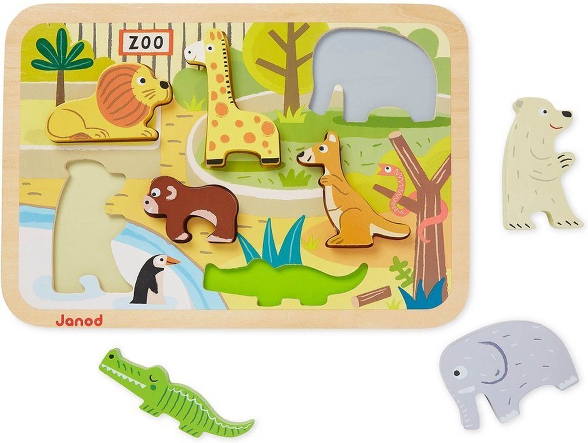 Janod - gros puzzle - animaux du zoo