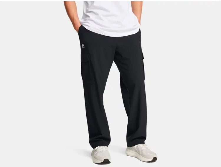 Under Armour UA Vibe tissé Cargo Pants-BLK Pantalon de sport pour hommes - Noir - Blanc