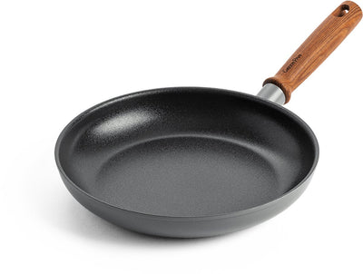 Poêle à frire Greenpan mayflower pro 24 cm - gris - manche en bois - sans pfas
