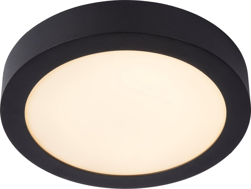 Lucide brice-led - plafonnier (plafonnier) salle de bain - ø 24 cm - led dimmable - 1x15w 3000k - ip44 - noir