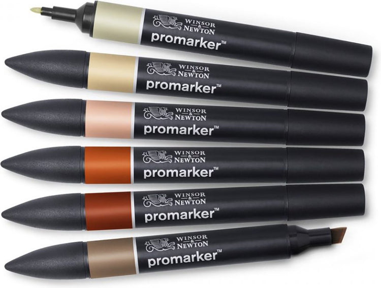 Winsor Newton promarker - set de stylos - tons terreux - 6 pièces